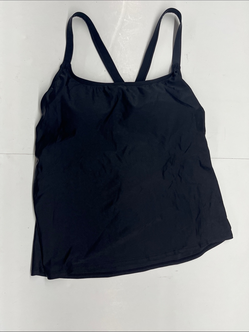NEW Shade & Shore Black Women’s Strappy Swim Tank Top Size Large